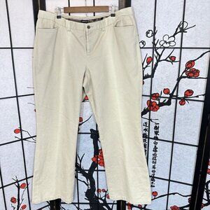 J.Peterman Beige Wide Leg Flare Denim Pants High Rise Womens Plus Size 18 New